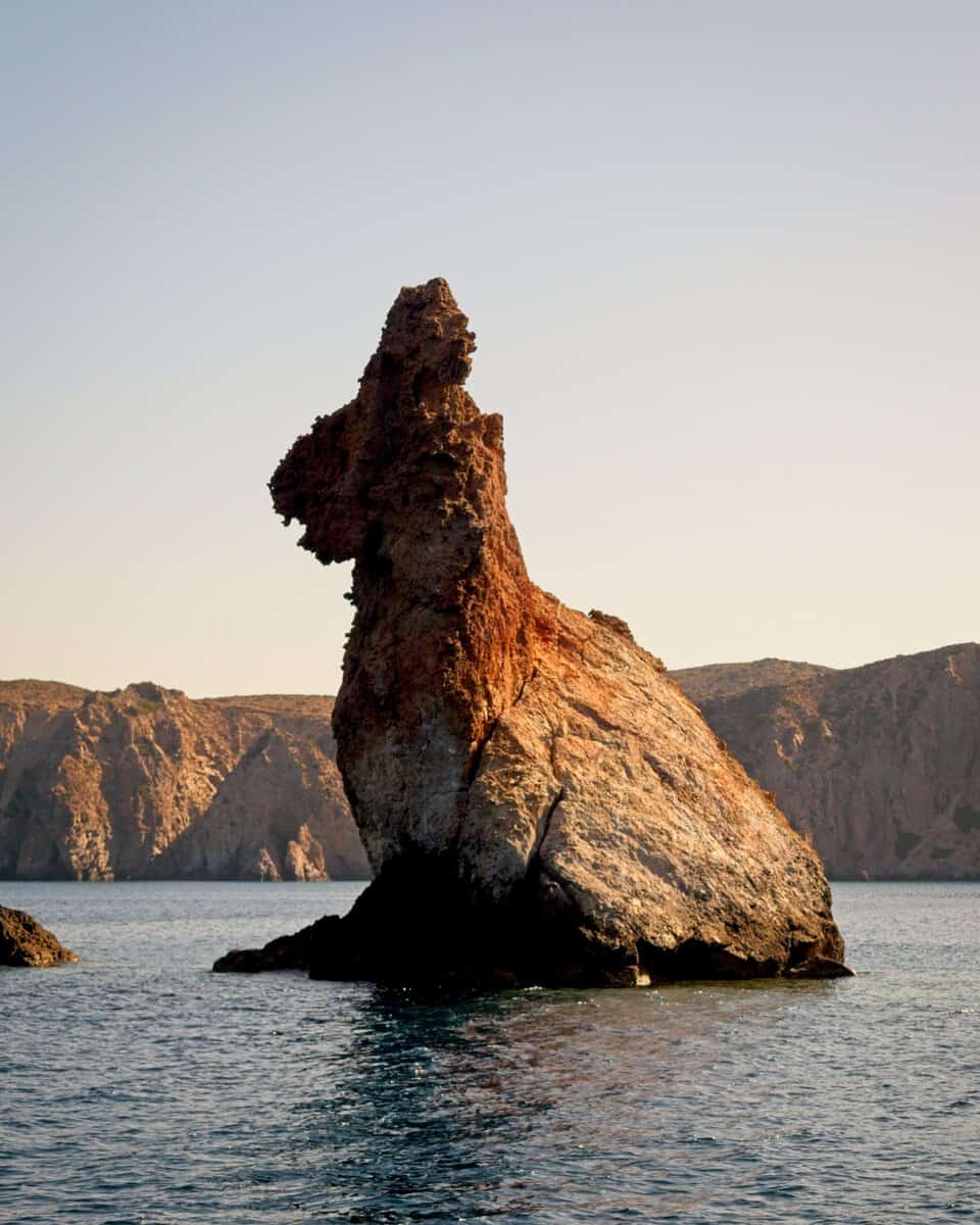Rabbit-shaped rock on the coast of Milos