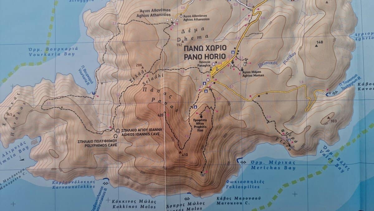 Hiking map of Iraklia