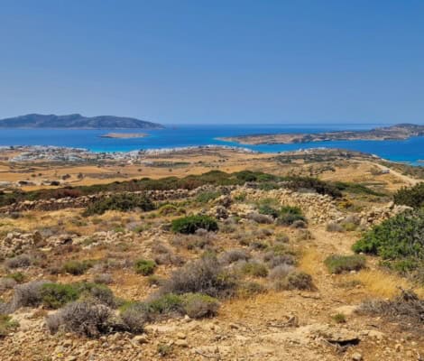 View from the summit of Profitis Ilias looking back towards Koufonisia Chora