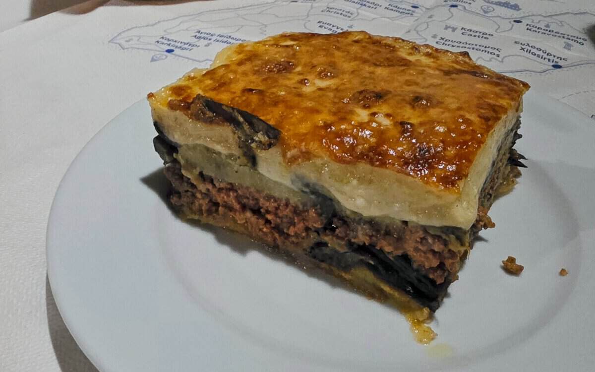 Moussaka at Paschalia Taverna, Armenistis
