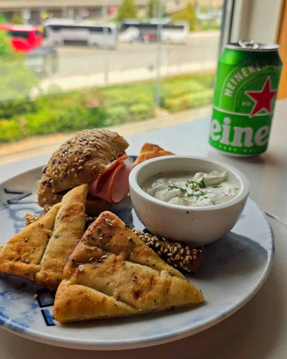Food and Drink at the Sky Express Lounge in Athens Airport
